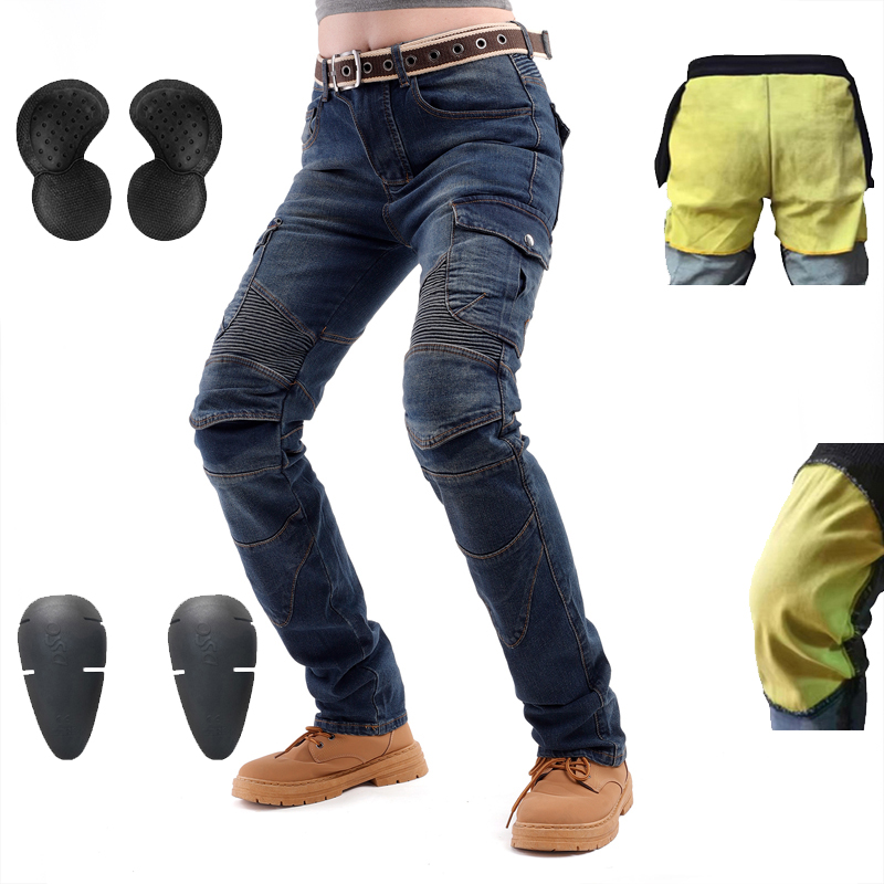 Motorcycle Gear Women Pants - Kevlar moto jean femmes Motocross pantalon