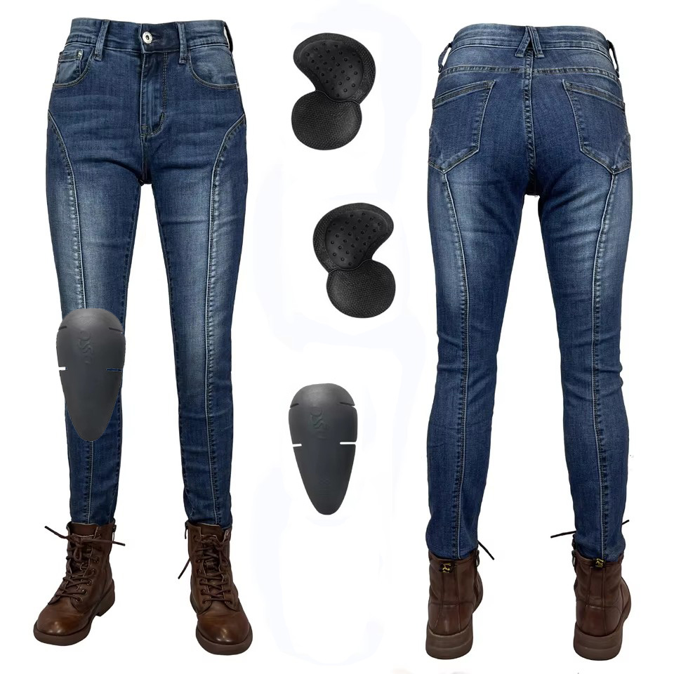 Motorcycle Gear Women Pants - Pantalon de moto pour femmes, bleu,