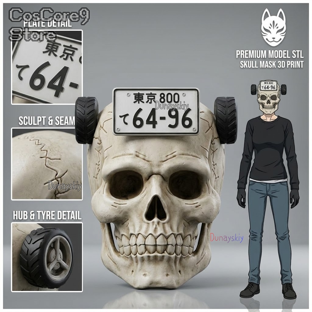 Helmet Full Face - Masque de crâne Dorohedoro Ebisu, accessoire