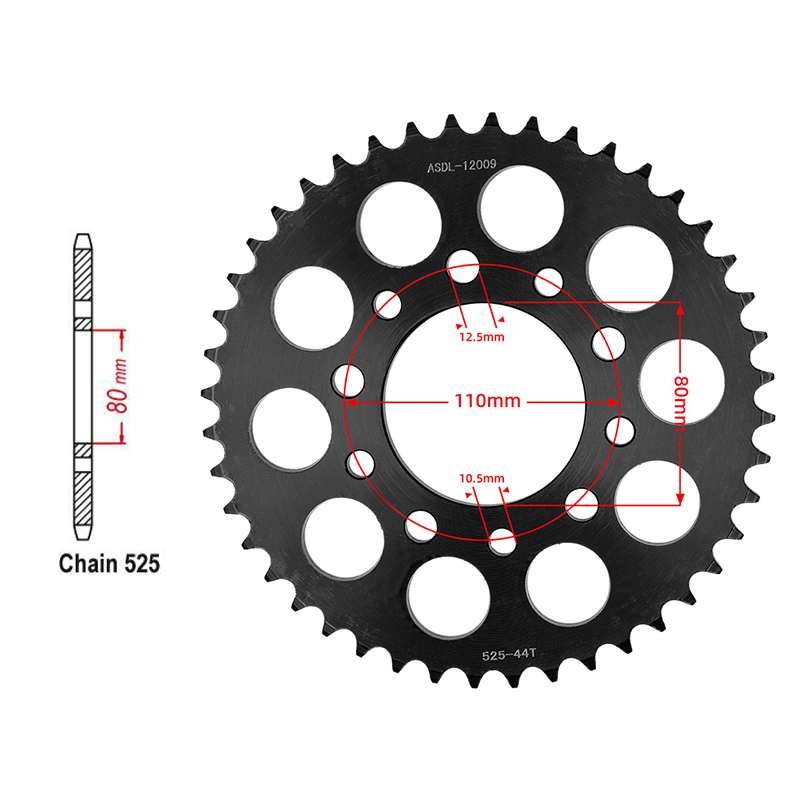 Motorcycle Gear Japan - Moto 525 chaîne 15T avant 44T