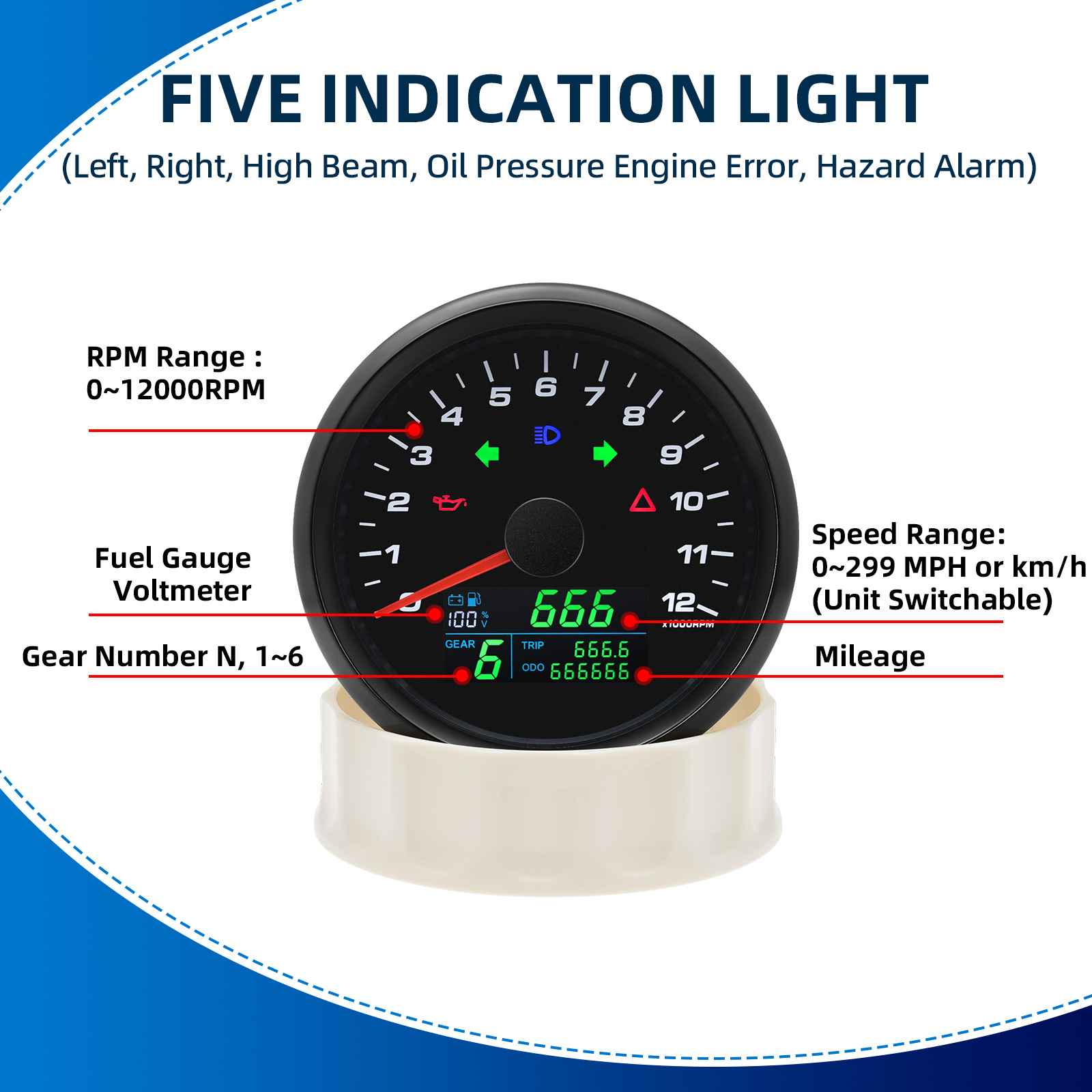 Jauge multifonctionnelle GPS 8 - Motorcycle Gear Levels avis et prix